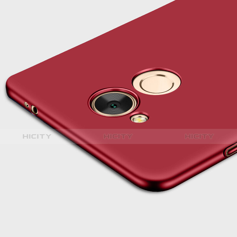 Funda Dura Plastico Rigida Mate con Anillo de dedo Soporte para Huawei Honor V9 Play Rojo