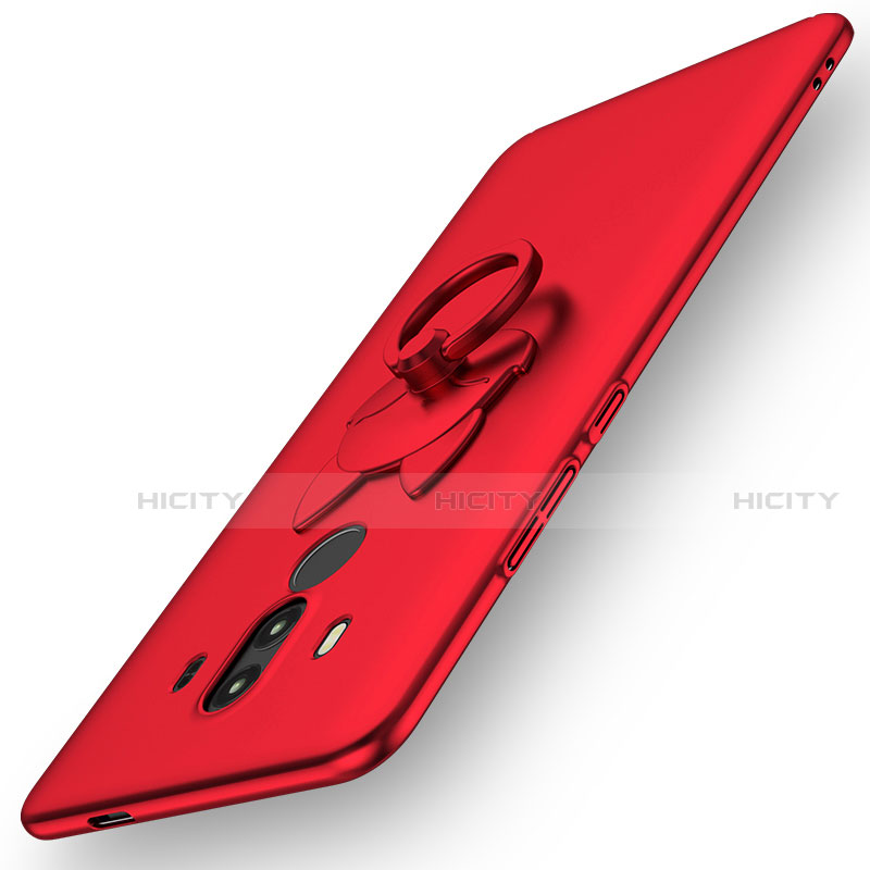 Funda Dura Plastico Rigida Mate con Anillo de dedo Soporte para Huawei Mate 10 Pro Rojo