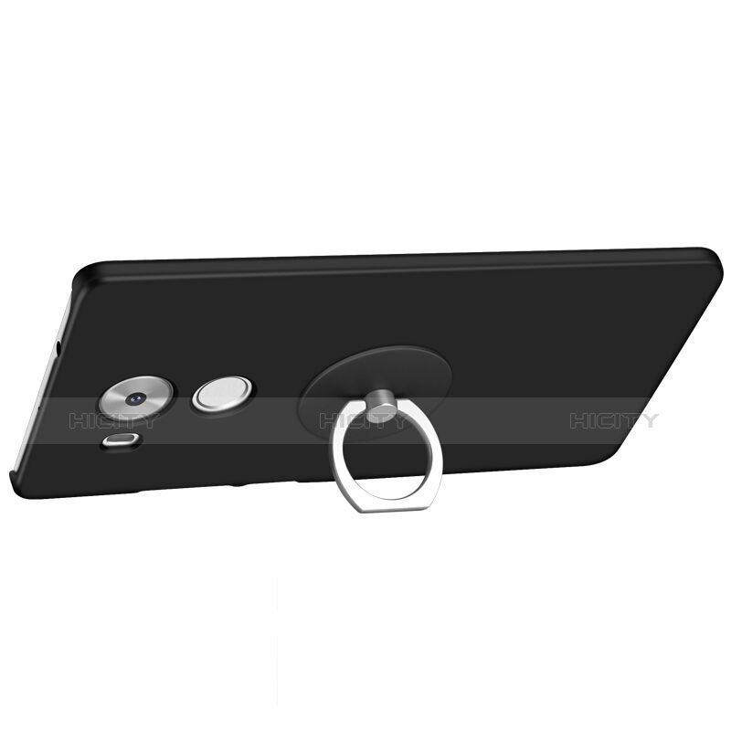 Funda Dura Plastico Rigida Mate con Anillo de dedo Soporte para Huawei Mate 8 Negro