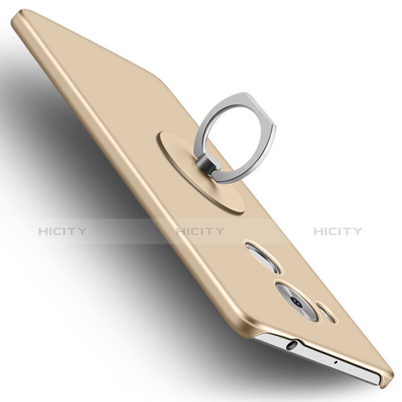 Funda Dura Plastico Rigida Mate con Anillo de dedo Soporte para Huawei Mate 8 Oro