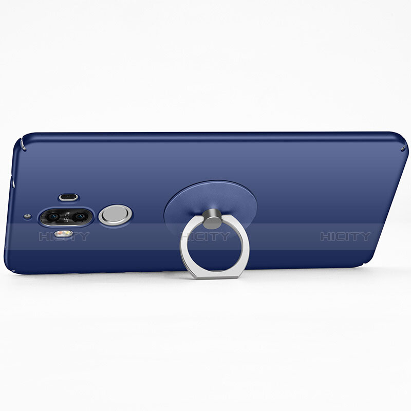 Funda Dura Plastico Rigida Mate con Anillo de dedo Soporte para Huawei Mate 9 Azul