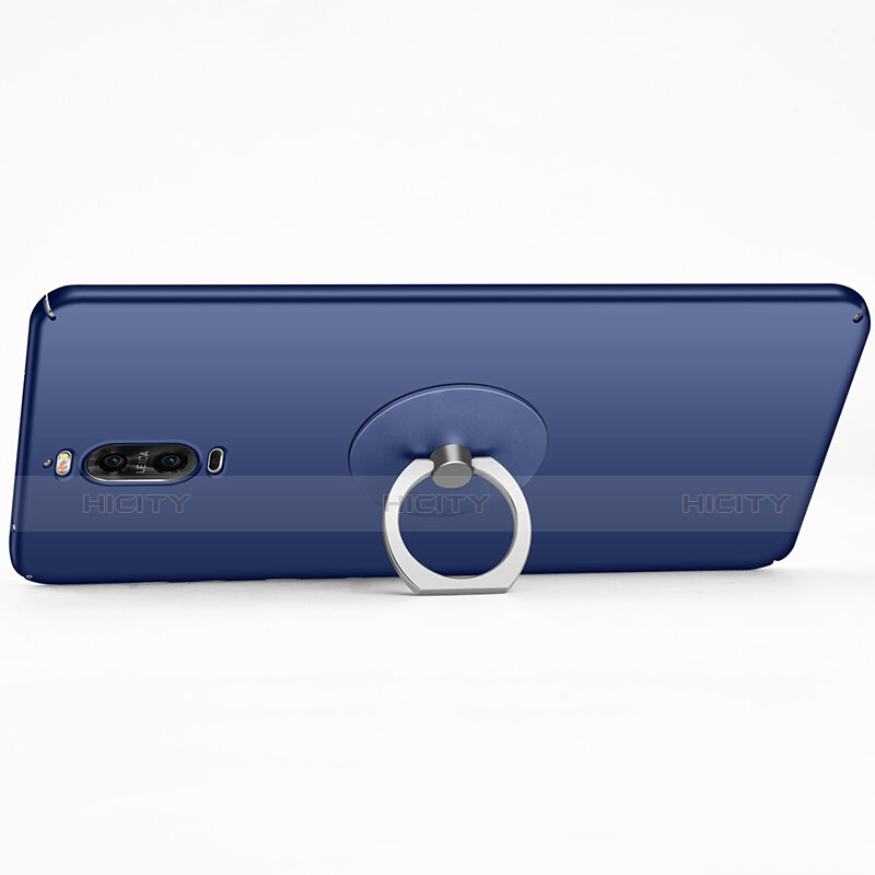 Funda Dura Plastico Rigida Mate con Anillo de dedo Soporte para Huawei Mate 9 Pro Azul