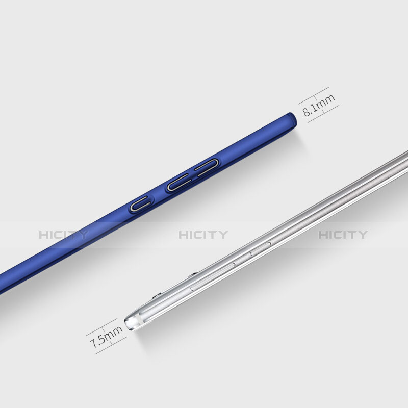 Funda Dura Plastico Rigida Mate con Anillo de dedo Soporte para Huawei Mate 9 Pro Azul