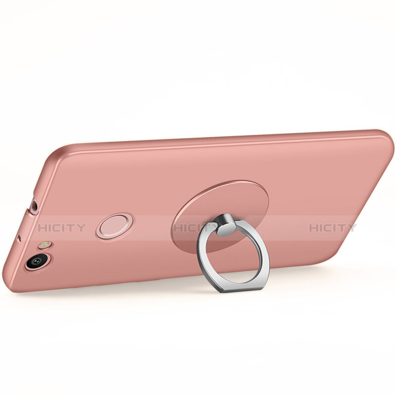 Funda Dura Plastico Rigida Mate con Anillo de dedo Soporte para Huawei Nova Oro Rosa