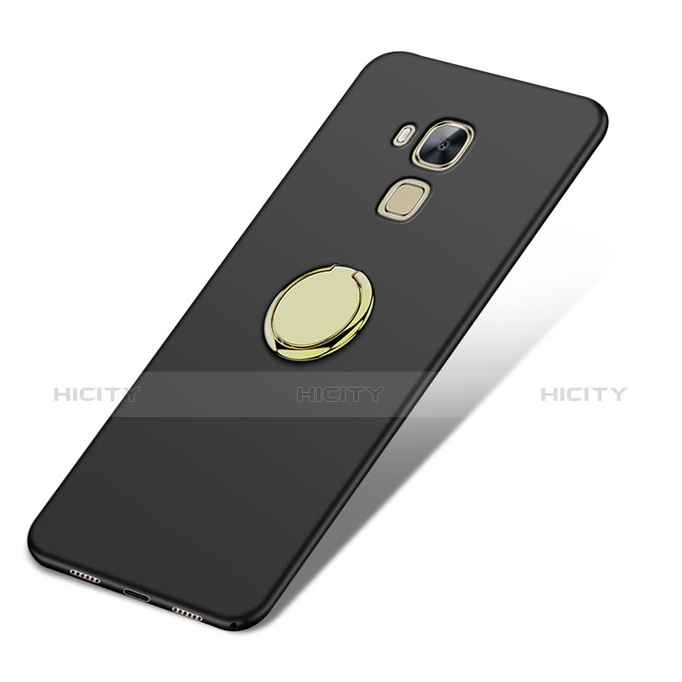 Funda Dura Plastico Rigida Mate con Anillo de dedo Soporte para Huawei Nova Plus Negro