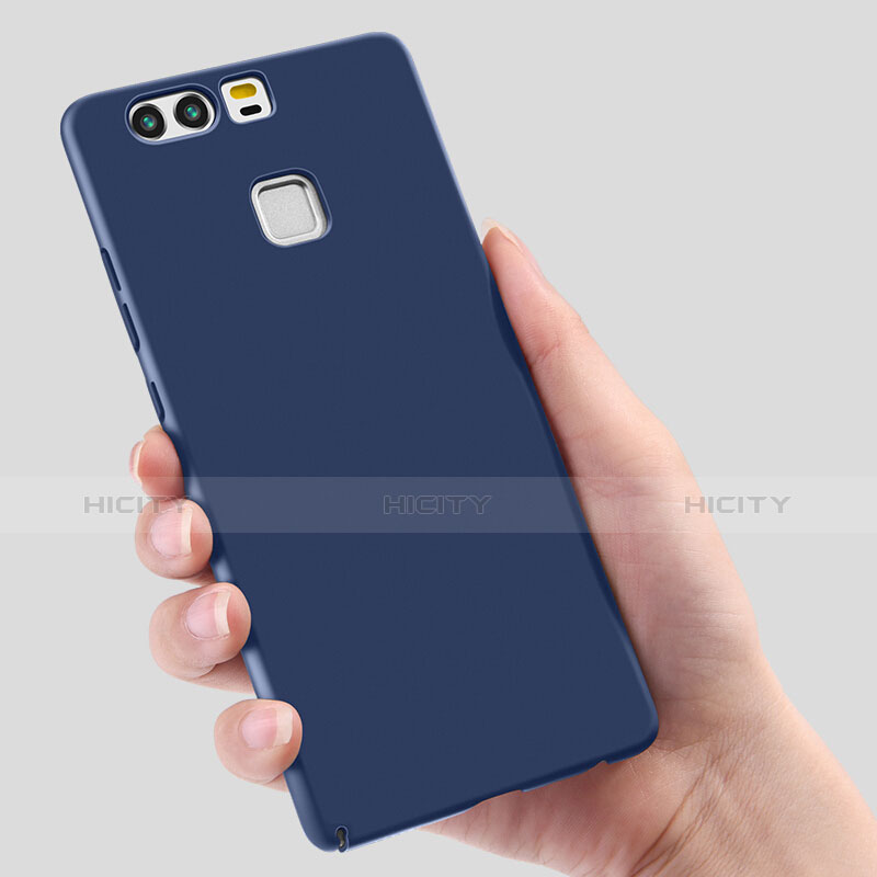 Funda Dura Plastico Rigida Mate con Anillo de dedo Soporte para Huawei P9 Azul