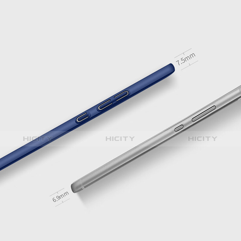 Funda Dura Plastico Rigida Mate con Anillo de dedo Soporte para Huawei P9 Plus Azul