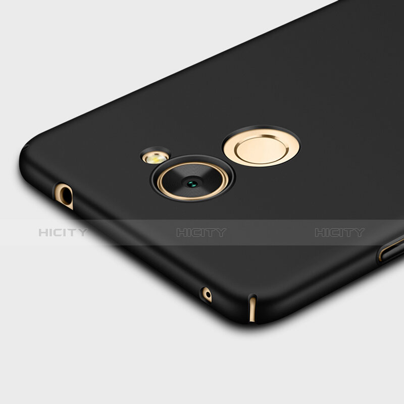 Funda Dura Plastico Rigida Mate con Anillo de dedo Soporte para Huawei Y7 Prime Negro