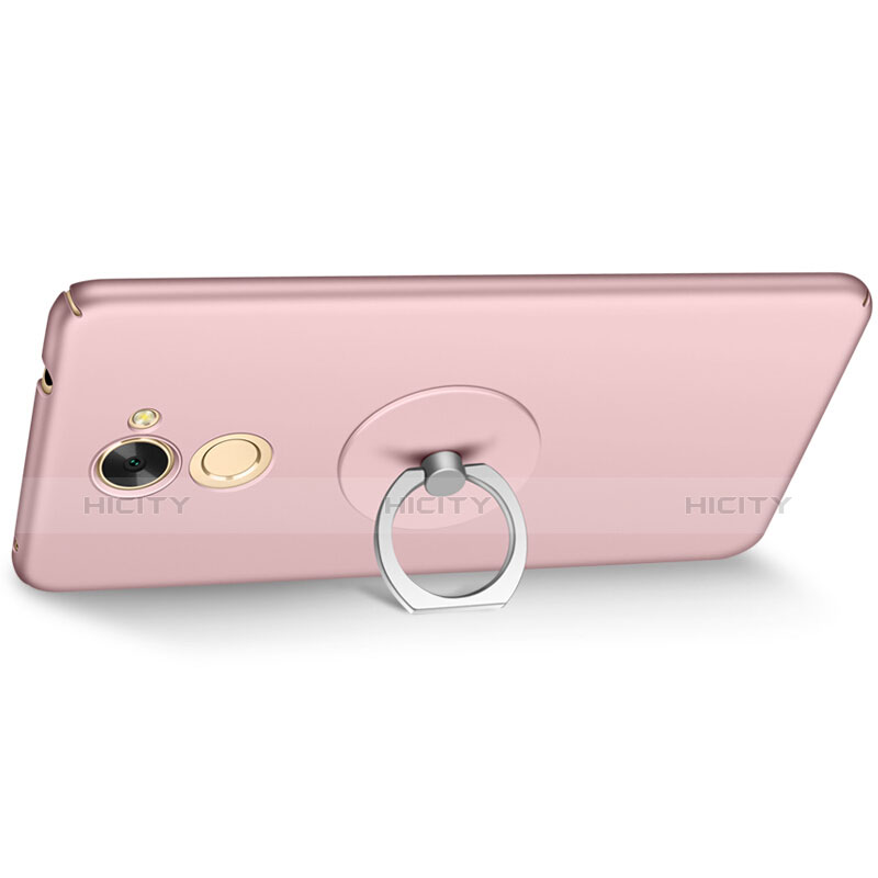 Funda Dura Plastico Rigida Mate con Anillo de dedo Soporte para Huawei Y7 Prime Rosa