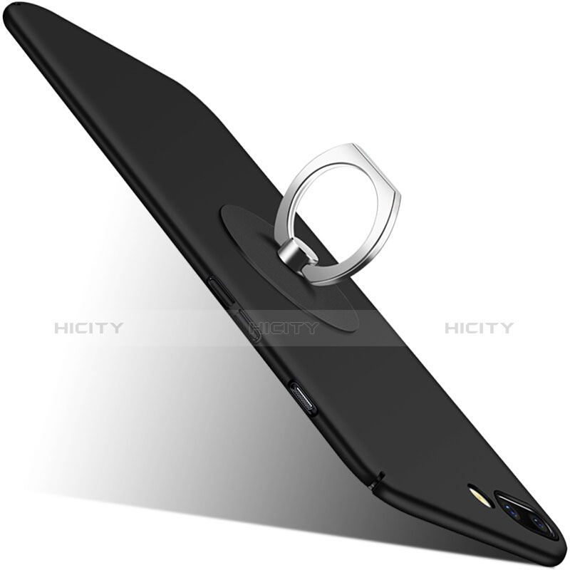 Funda Dura Plastico Rigida Mate con Anillo de dedo Soporte para OnePlus 5 Negro