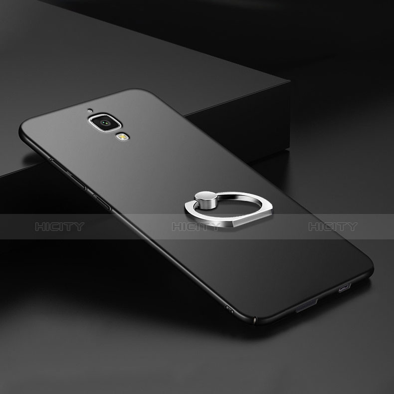 Funda Dura Plastico Rigida Mate con Anillo de dedo Soporte para Xiaomi Mi 4 Negro
