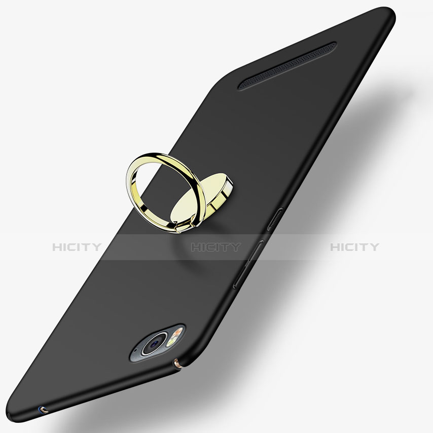 Funda Dura Plastico Rigida Mate con Anillo de dedo Soporte para Xiaomi Mi 4i Negro