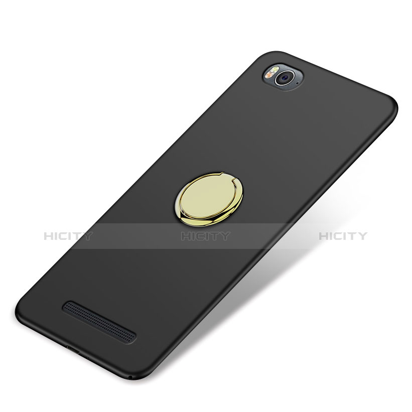 Funda Dura Plastico Rigida Mate con Anillo de dedo Soporte para Xiaomi Mi 4i Negro