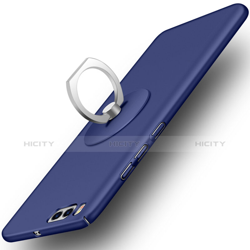 Funda Dura Plastico Rigida Mate con Anillo de dedo Soporte para Xiaomi Mi 6 Azul