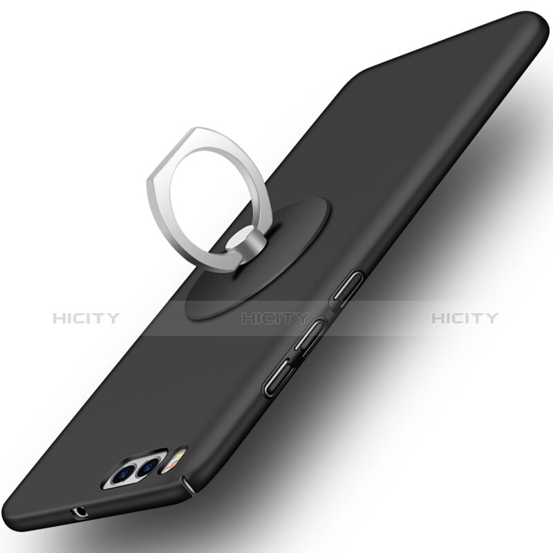 Funda Dura Plastico Rigida Mate con Anillo de dedo Soporte para Xiaomi Mi 6 Negro