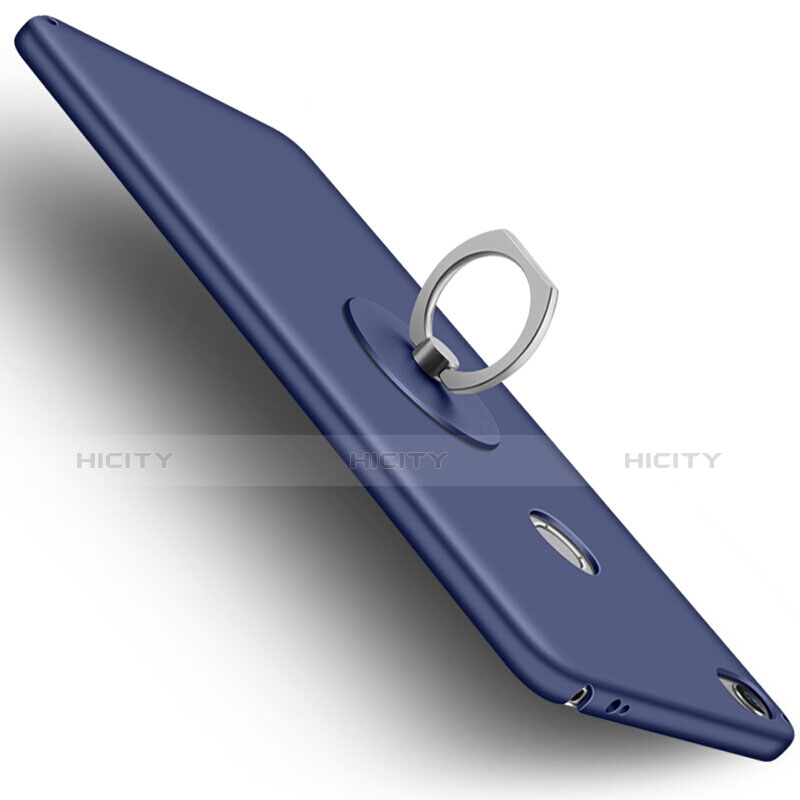 Funda Dura Plastico Rigida Mate con Anillo de dedo Soporte para Xiaomi Mi Max Azul