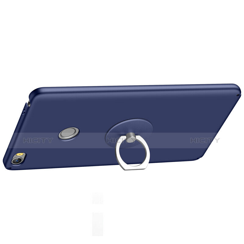Funda Dura Plastico Rigida Mate con Anillo de dedo Soporte para Xiaomi Mi Max Azul