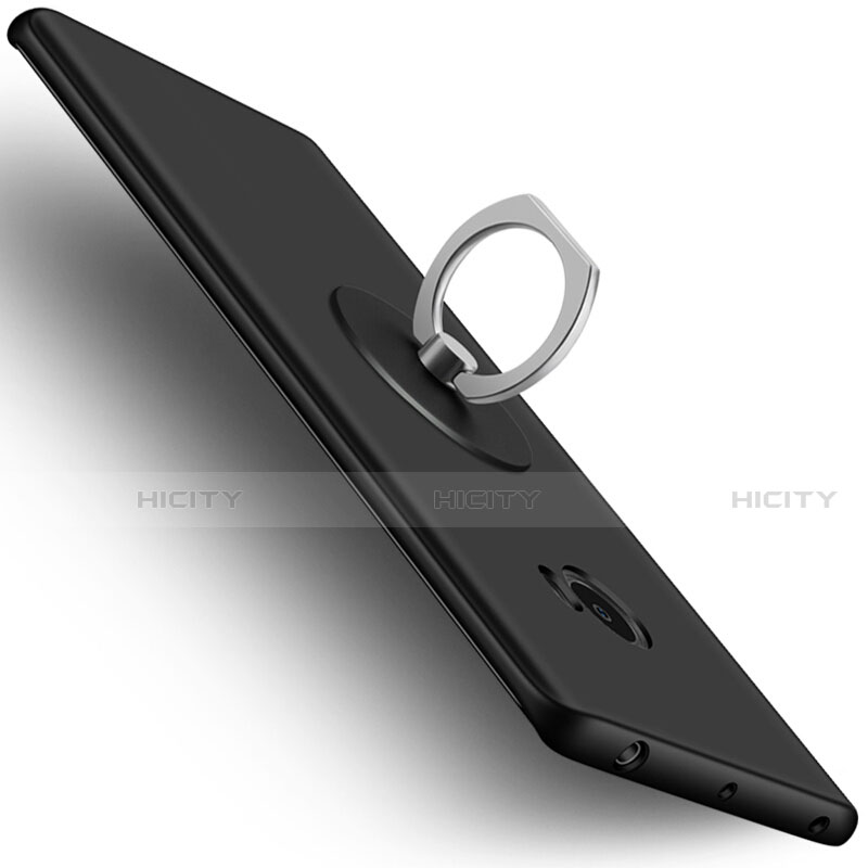 Funda Dura Plastico Rigida Mate con Anillo de dedo Soporte para Xiaomi Mi Note 2 Negro