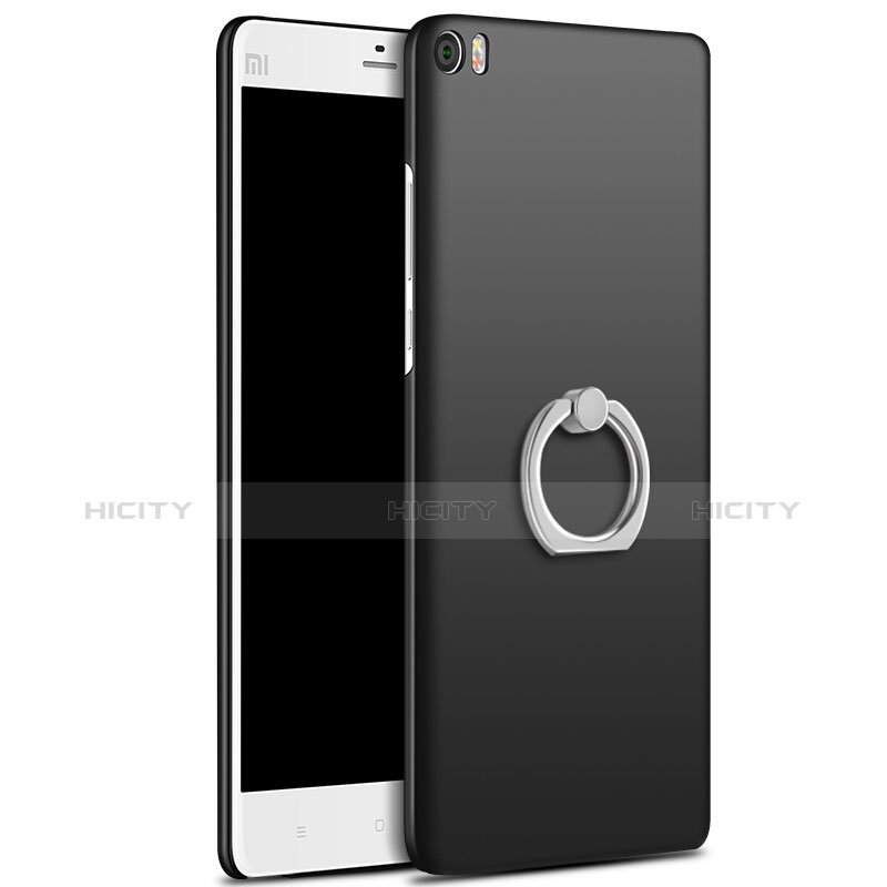 Funda Dura Plastico Rigida Mate con Anillo de dedo Soporte para Xiaomi Mi Note Negro