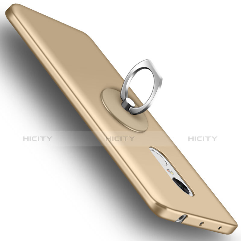 Funda Dura Plastico Rigida Mate con Anillo de dedo Soporte para Xiaomi Redmi Note 4X High Edition Oro