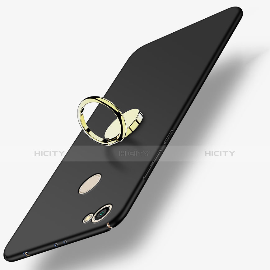 Funda Dura Plastico Rigida Mate con Anillo de dedo Soporte para Xiaomi Redmi Note 5A High Edition Negro