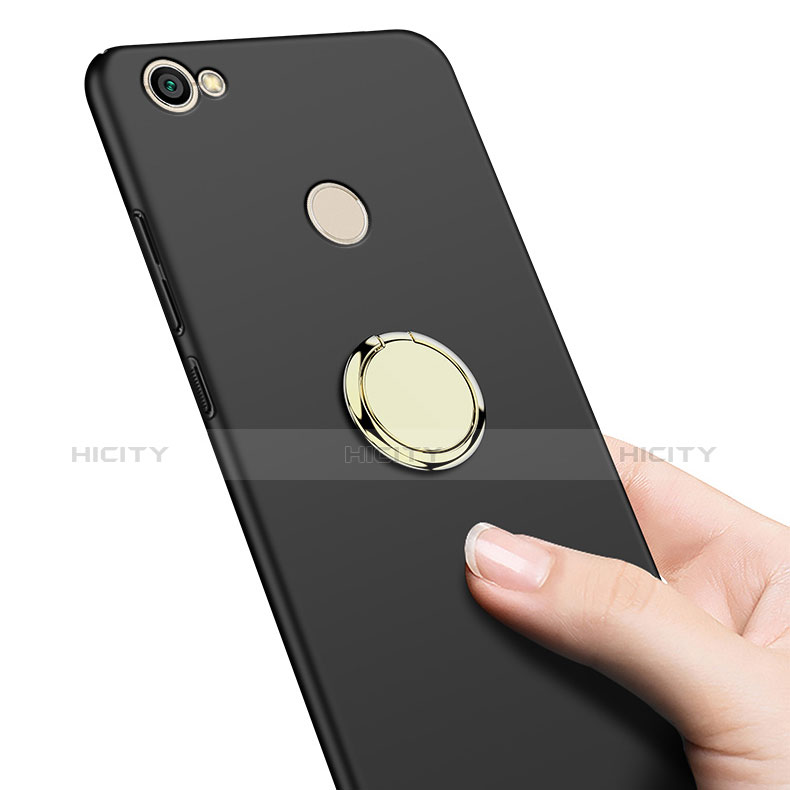 Funda Dura Plastico Rigida Mate con Anillo de dedo Soporte para Xiaomi Redmi Note 5A Prime Negro