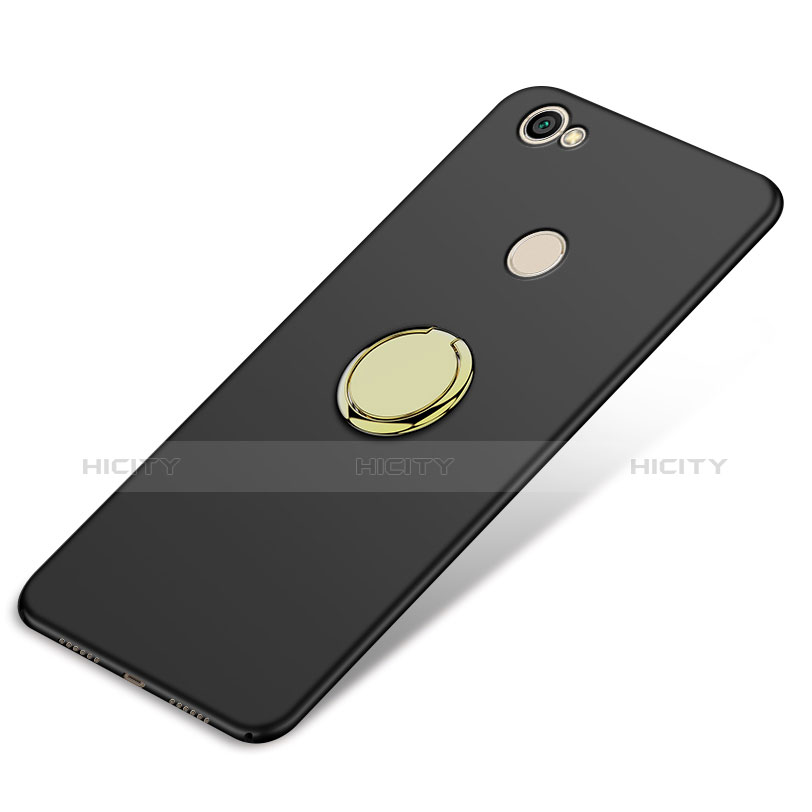 Funda Dura Plastico Rigida Mate con Anillo de dedo Soporte para Xiaomi Redmi Note 5A Pro Negro