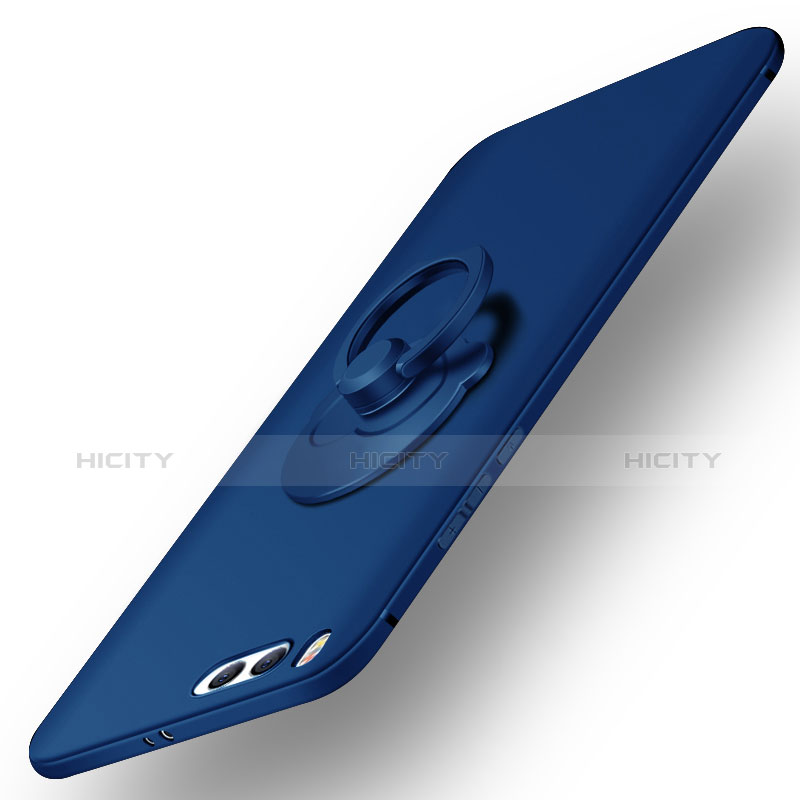 Funda Dura Plastico Rigida Mate con Anillo de dedo Soporte R01 para Xiaomi Mi 6 Azul
