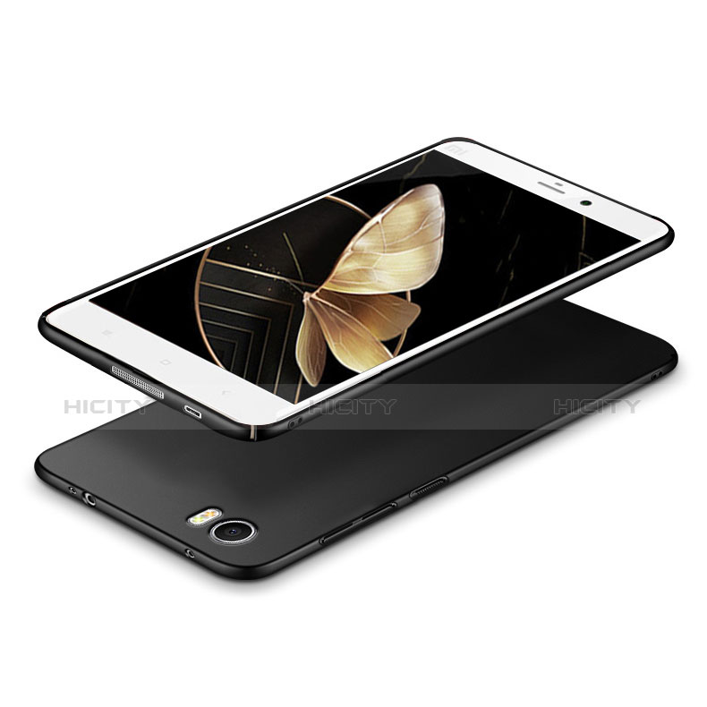 Funda Dura Plastico Rigida Mate con Anillo de dedo Soporte R01 para Xiaomi Mi Note Negro