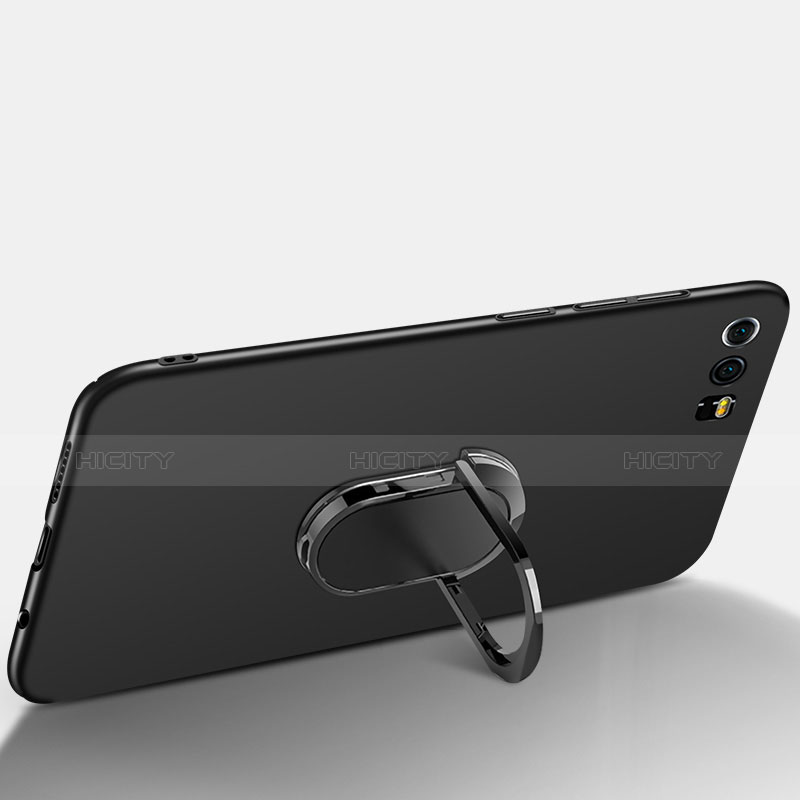 Funda Dura Plastico Rigida Mate con Anillo de dedo Soporte y Lanyard para Huawei Honor 9 Negro