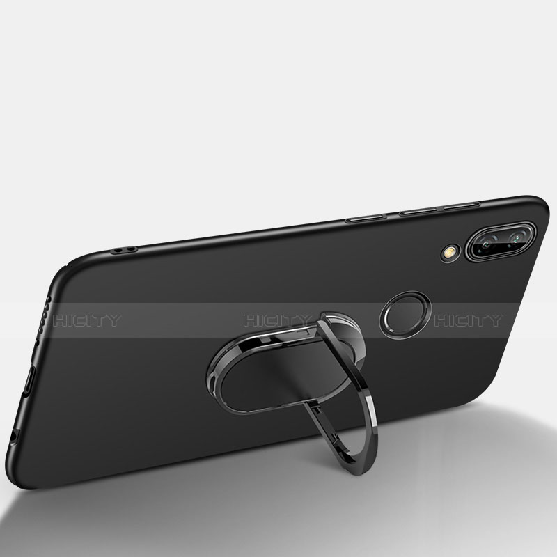 Funda Dura Plastico Rigida Mate con Anillo de dedo Soporte y Lanyard para Huawei Nova 3e Negro