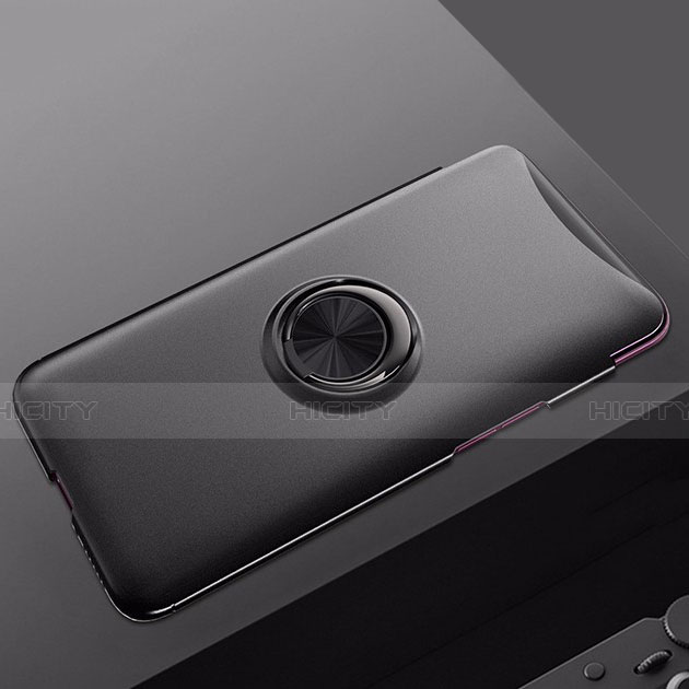 Funda Dura Plastico Rigida Mate con Magnetico Anillo de dedo Soporte para Oppo Find X Super Flash Edition Negro