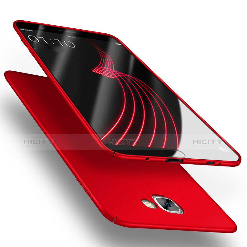 Funda Dura Plastico Rigida Mate con Magnetico Anillo de dedo Soporte para Samsung Galaxy A9 Pro (2016) SM-A9100 Rojo