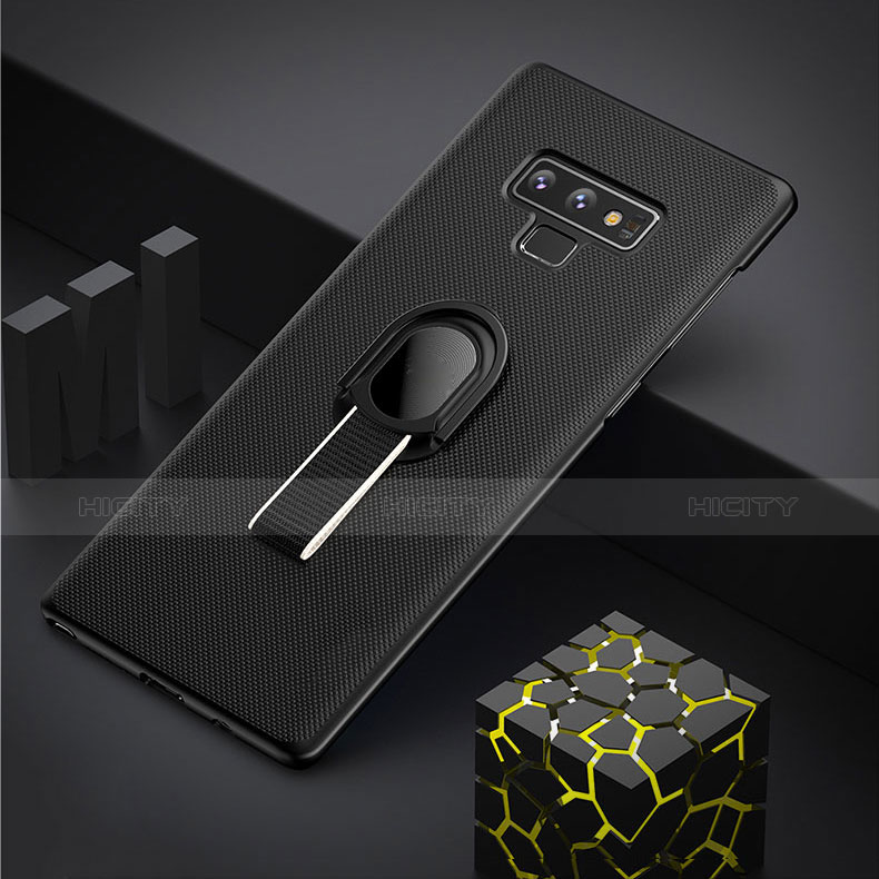 Funda Dura Plastico Rigida Mate con Magnetico Anillo de dedo Soporte para Samsung Galaxy Note 9 Negro