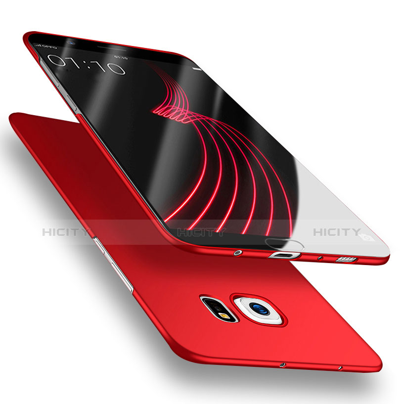 Funda Dura Plastico Rigida Mate con Magnetico Anillo de dedo Soporte para Samsung Galaxy S6 Duos SM-G920F G9200 Rojo
