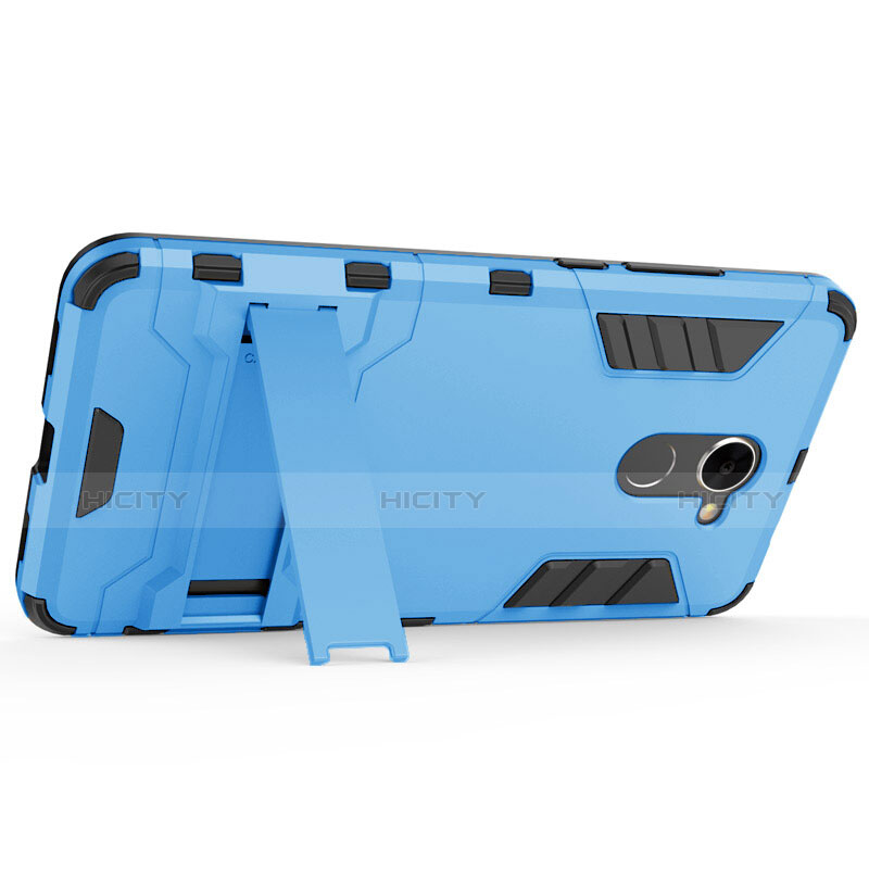 Funda Dura Plastico Rigida Mate con Soporte para Huawei Y7 Prime Azul