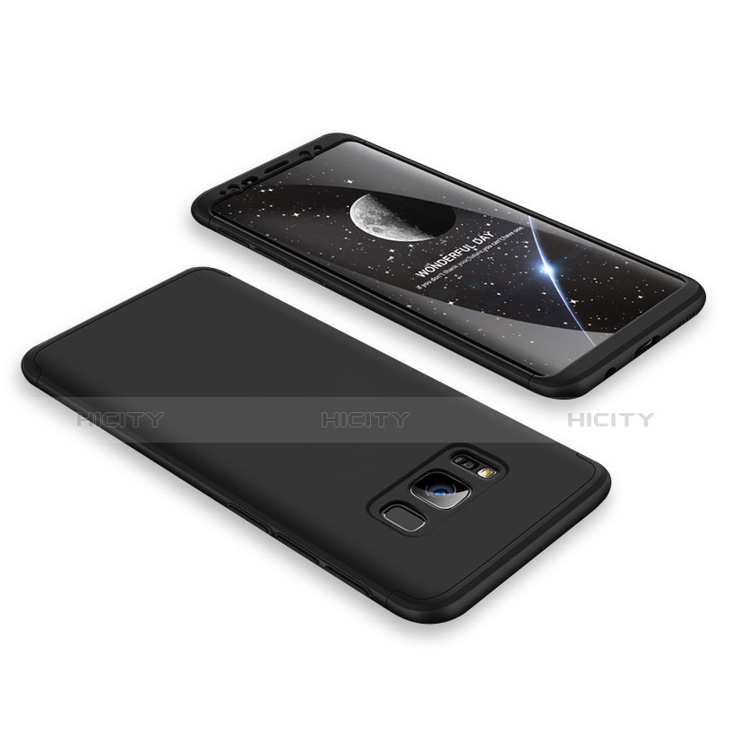 Funda Dura Plastico Rigida Mate Frontal y Trasera 360 Grados M02 para Samsung Galaxy S8 Negro