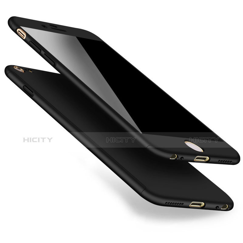 Funda Dura Plastico Rigida Mate Frontal y Trasera 360 Grados para Apple iPhone 6 Negro