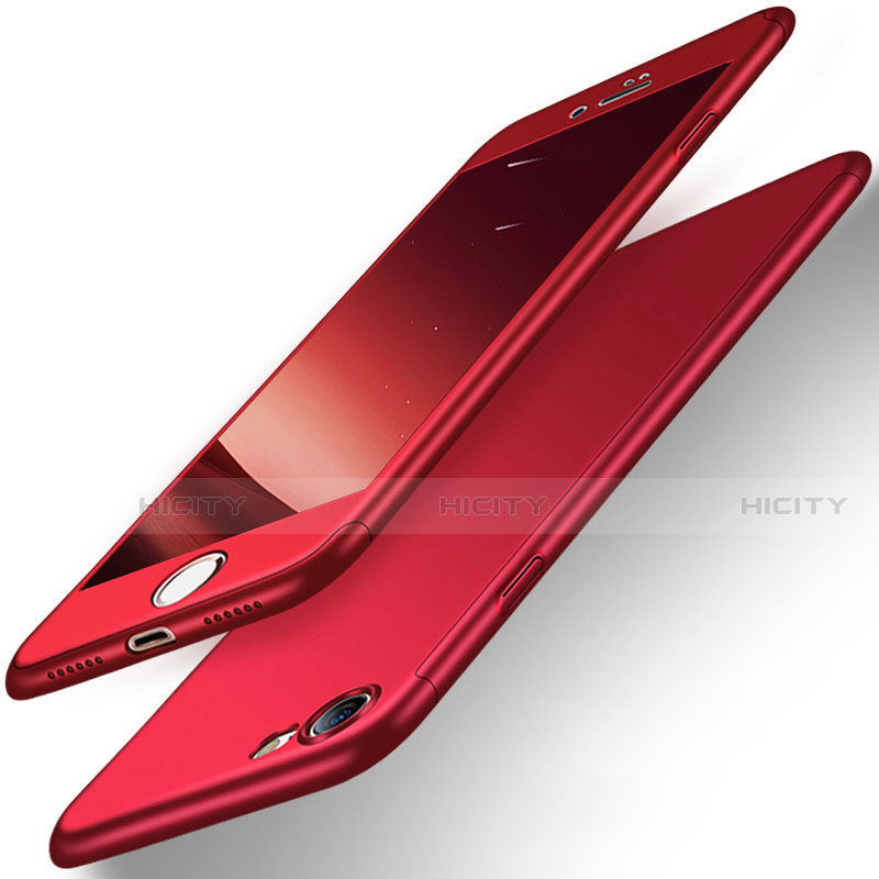 Funda Dura Plastico Rigida Mate Frontal y Trasera 360 Grados para Apple iPhone SE (2020) Rojo