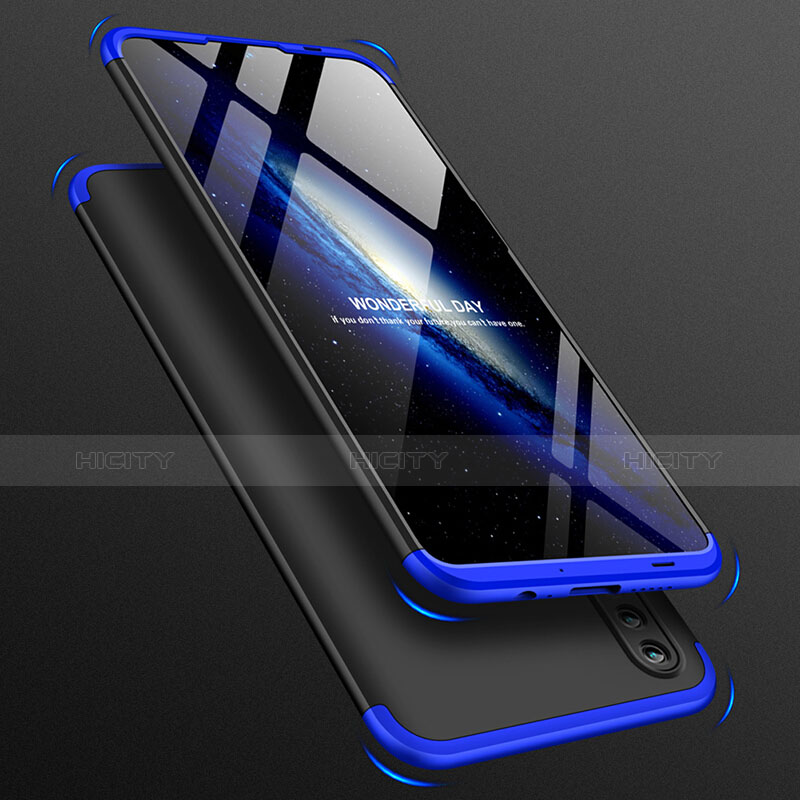 Funda Dura Plastico Rigida Mate Frontal y Trasera 360 Grados para Huawei Honor 10 Lite Azul y Negro