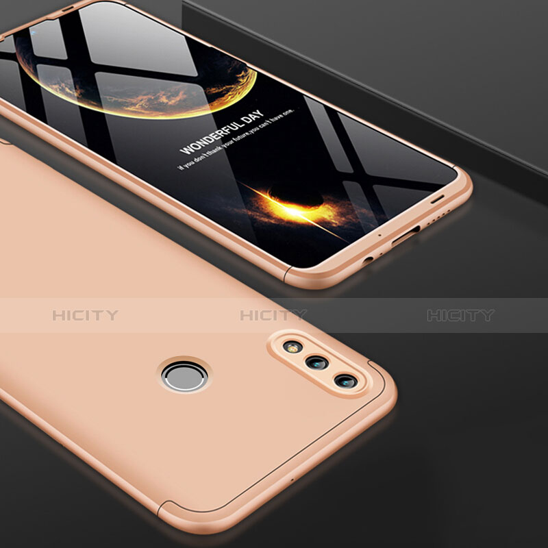 Funda Dura Plastico Rigida Mate Frontal y Trasera 360 Grados para Huawei Honor 10 Lite Oro