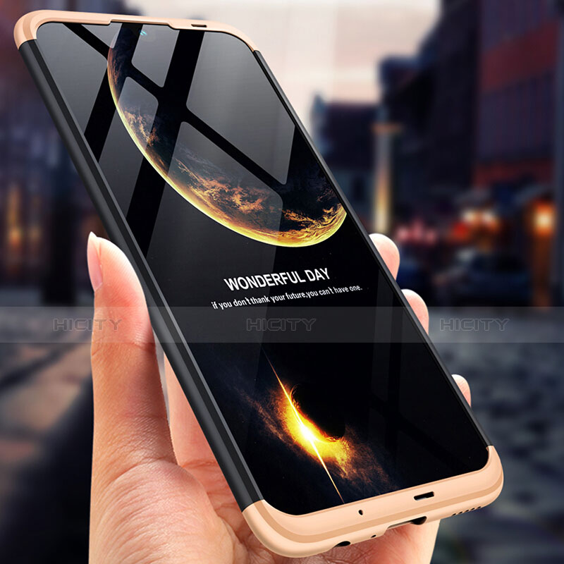 Funda Dura Plastico Rigida Mate Frontal y Trasera 360 Grados para Huawei Honor 10 Lite Oro y Negro