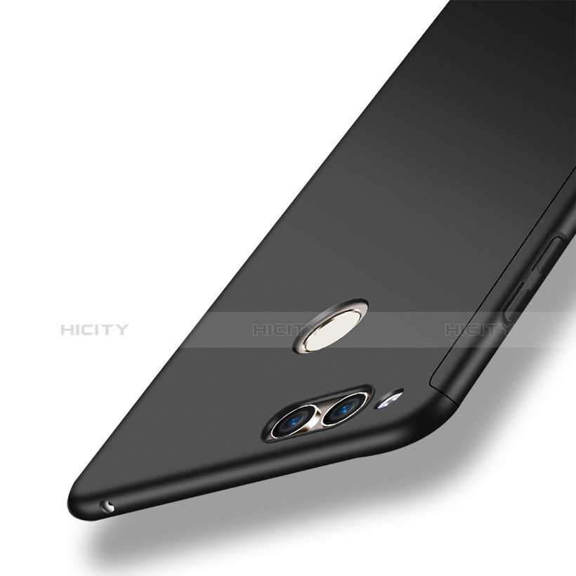 Funda Dura Plastico Rigida Mate Frontal y Trasera 360 Grados para Huawei Honor 7X Negro