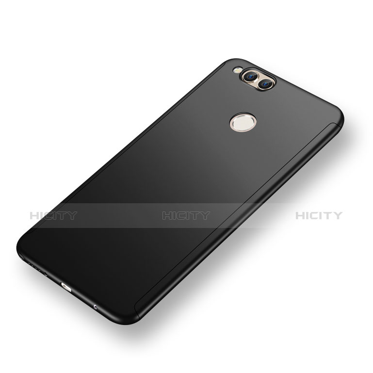 Funda Dura Plastico Rigida Mate Frontal y Trasera 360 Grados para Huawei Honor Play 7X Negro
