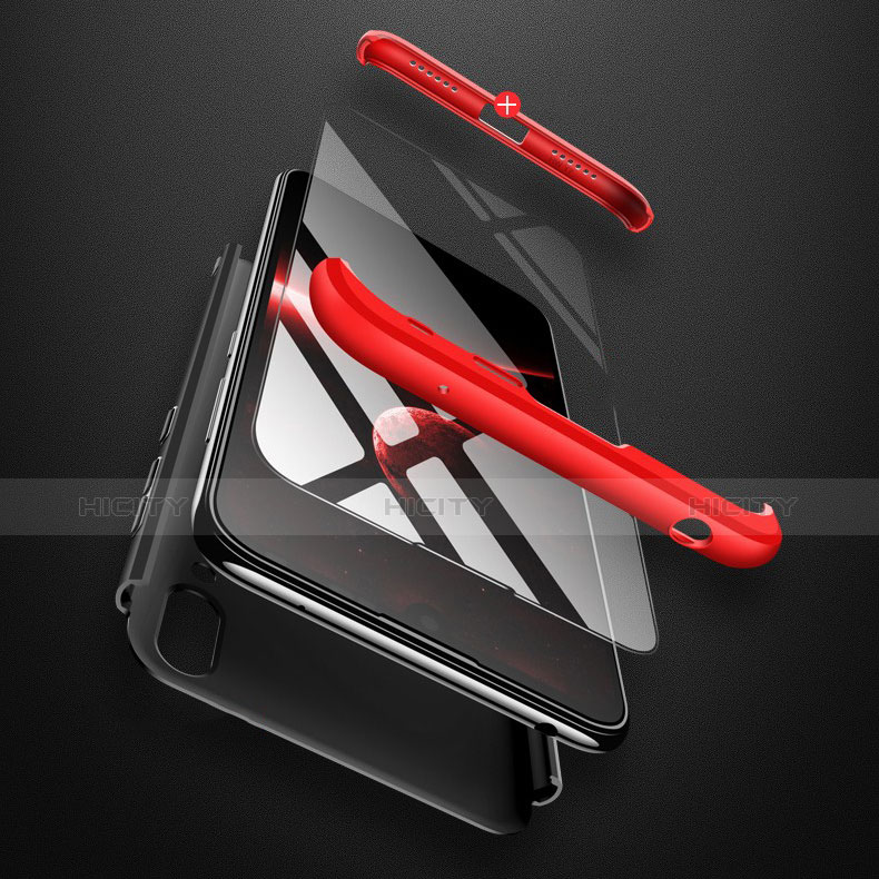 Funda Dura Plastico Rigida Mate Frontal y Trasera 360 Grados Q01 para Huawei Enjoy 9 Rojo y Negro