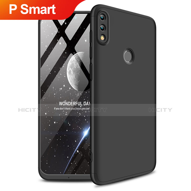 Funda Dura Plastico Rigida Mate Frontal y Trasera 360 Grados Q01 para Huawei P Smart (2019) Negro