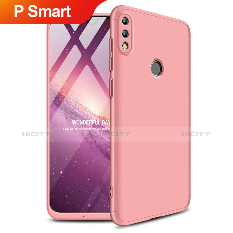 Funda Dura Plastico Rigida Mate Frontal y Trasera 360 Grados Q01 para Huawei P Smart (2019) Oro Rosa