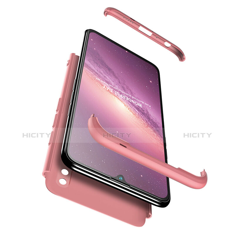 Funda Dura Plastico Rigida Mate Frontal y Trasera 360 Grados Q01 para Huawei P Smart (2019) Oro Rosa