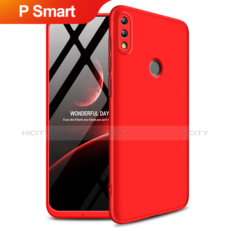 Funda Dura Plastico Rigida Mate Frontal y Trasera 360 Grados Q01 para Huawei P Smart (2019) Rojo