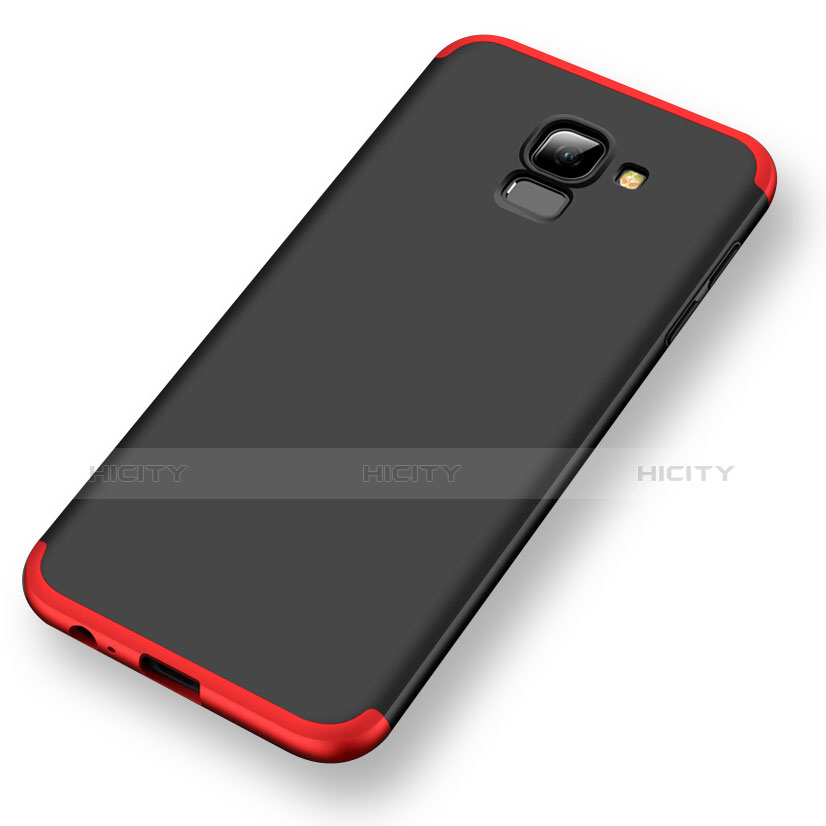 Funda Dura Plastico Rigida Mate Frontal y Trasera 360 Grados Q01 para Samsung Galaxy A6 (2018) Dual SIM Rojo y Negro